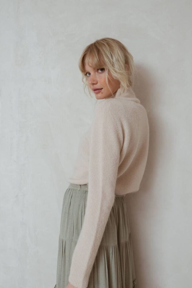 indi cold - Polorolák z vlny a mohéru BEIGE - beige