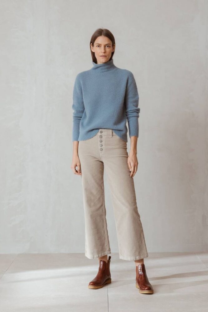 indi cold - Polorolák z vlny a mohéru AZUL - azul