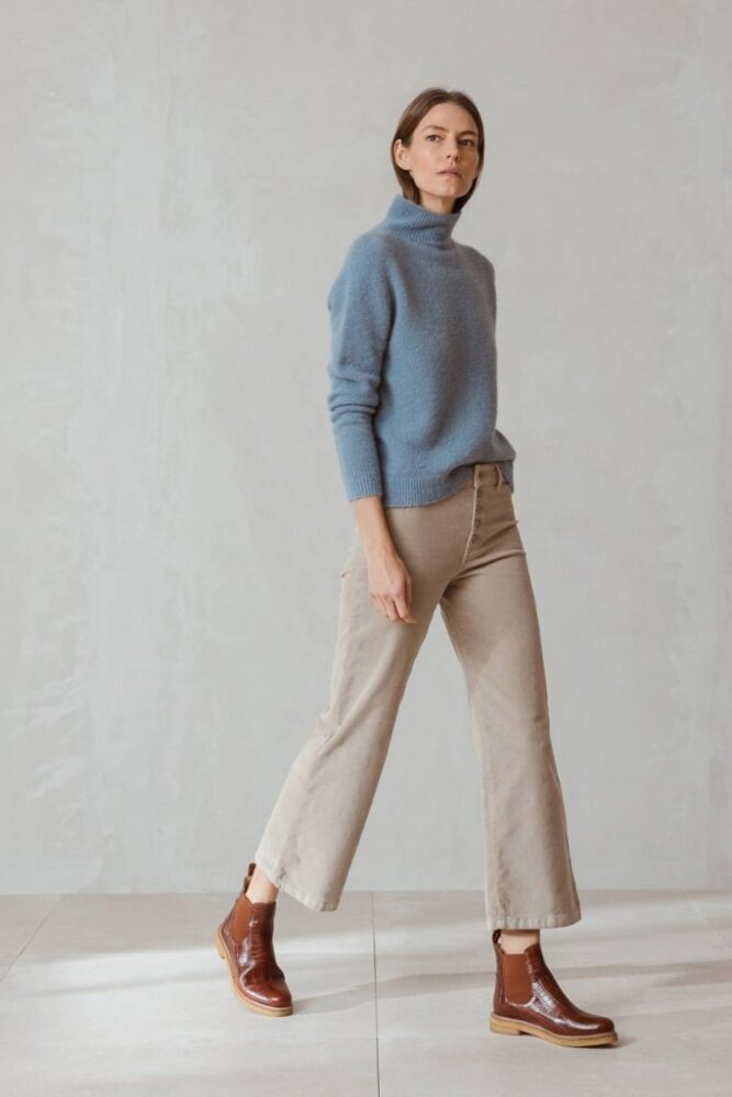 indi cold - Polorolák z vlny a mohéru AZUL - azul