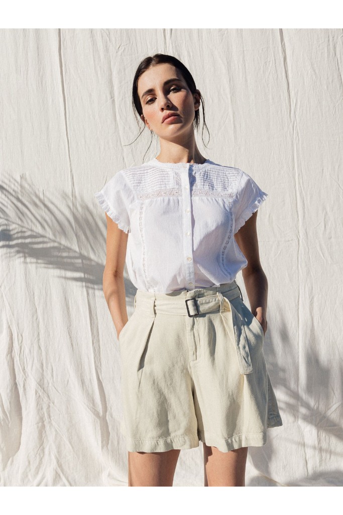 indi cold - Blúzka s čipkou Blanco - blanco indi cold - Blúzka s čipkou Blanco - blanco