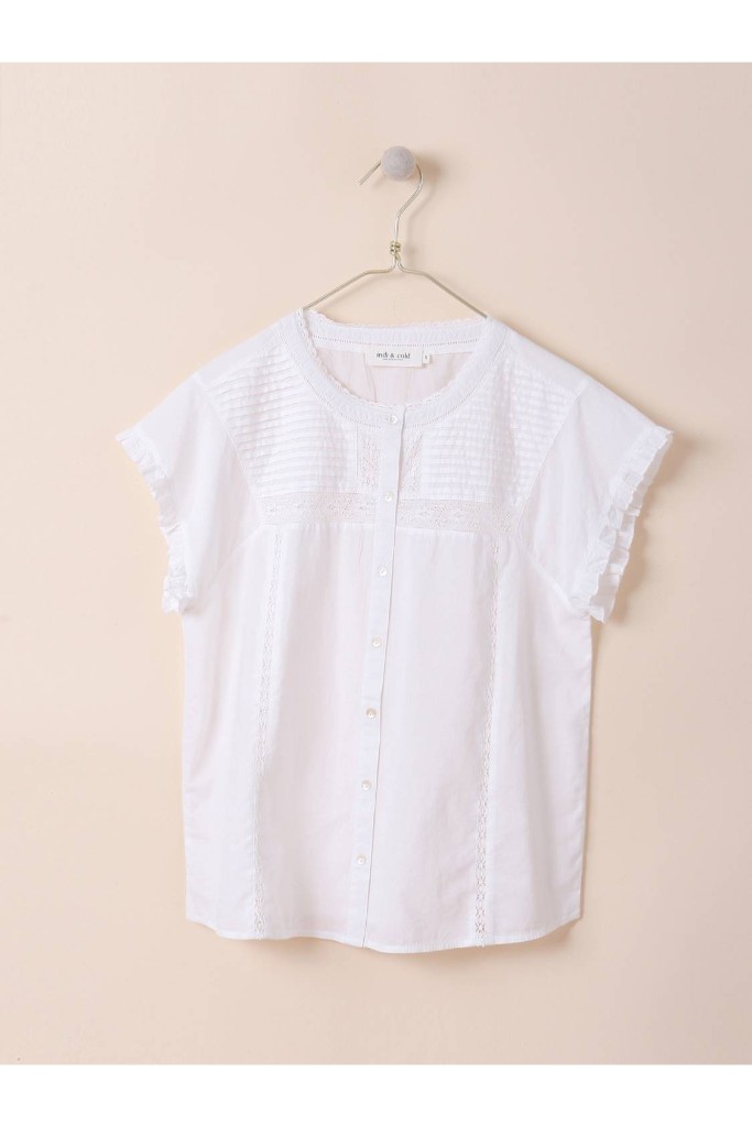 indi cold - Blúzka s čipkou Blanco - blanco indi cold - Blúzka s čipkou Blanco - blanco