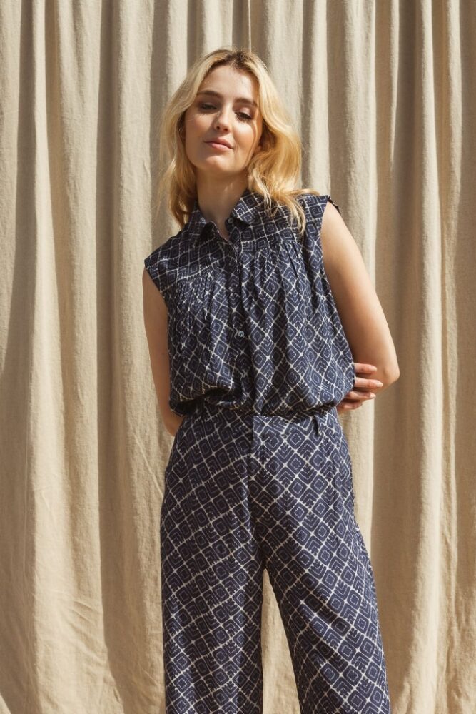 indi cold - Blúzka s potlačou bez rukávov Indigo - indigo