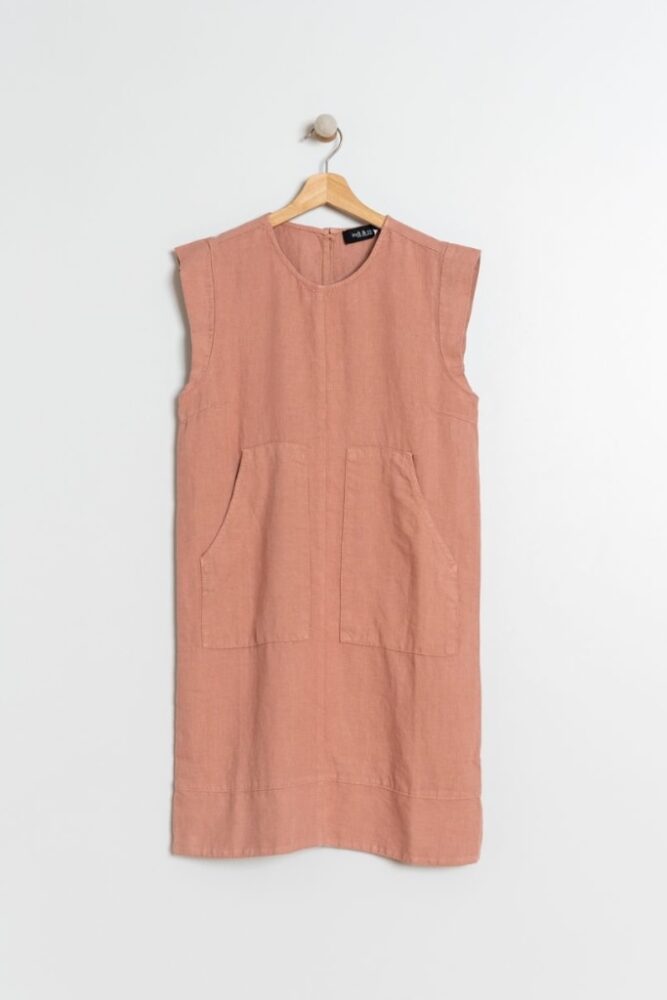 indi cold - Šaty voľné ľanové Rosa - rosa