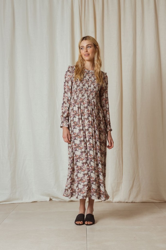 indi cold - Šaty voľné s potlačou DONNA PIEDRA - piedra indi cold - Šaty voľné s potlačou DONNA PIEDRA - piedra