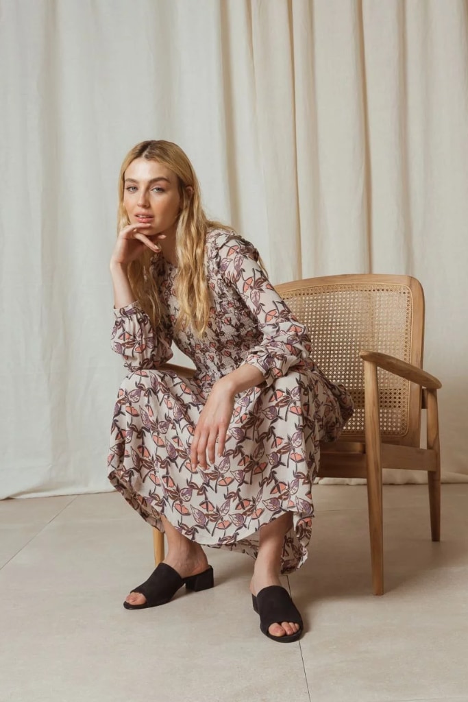 indi cold - Šaty voľné s potlačou DONNA PIEDRA - piedra indi cold - Šaty voľné s potlačou DONNA PIEDRA - piedra