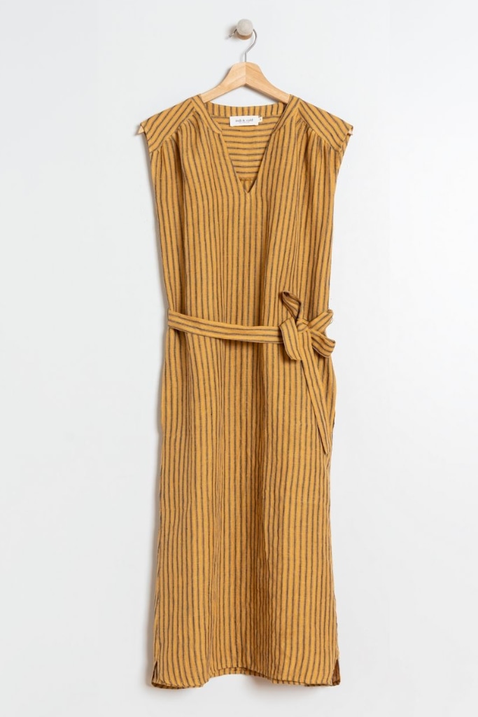 indi cold - Šaty midi ľanové Cuero - cuero indi cold - Šaty midi ľanové Cuero - cuero