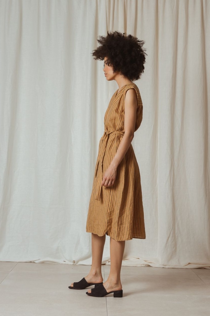 indi cold - Šaty midi ľanové Cuero - cuero indi cold - Šaty midi ľanové Cuero - cuero