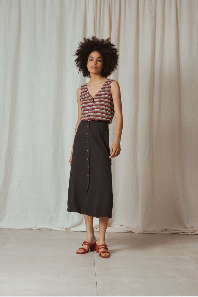 indi cold - Sukňa s gombíčkami Carbon - carbon indi cold - Sukňa s gombíčkami Carbon - carbon