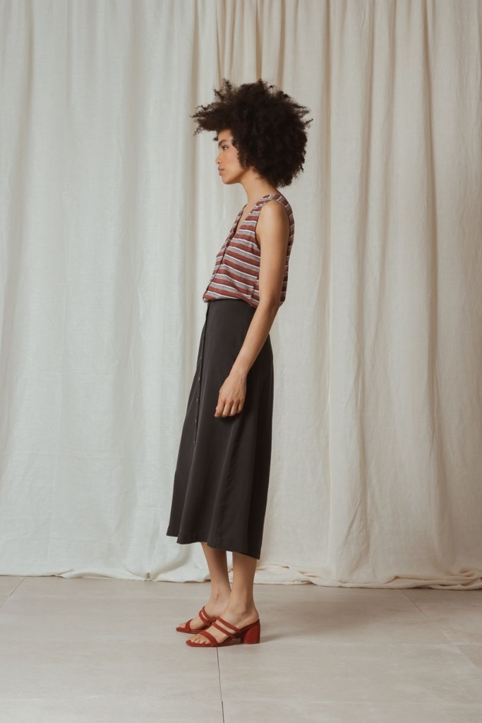 indi cold - Sukňa s gombíčkami Carbon - carbon indi cold - Sukňa s gombíčkami Carbon - carbon