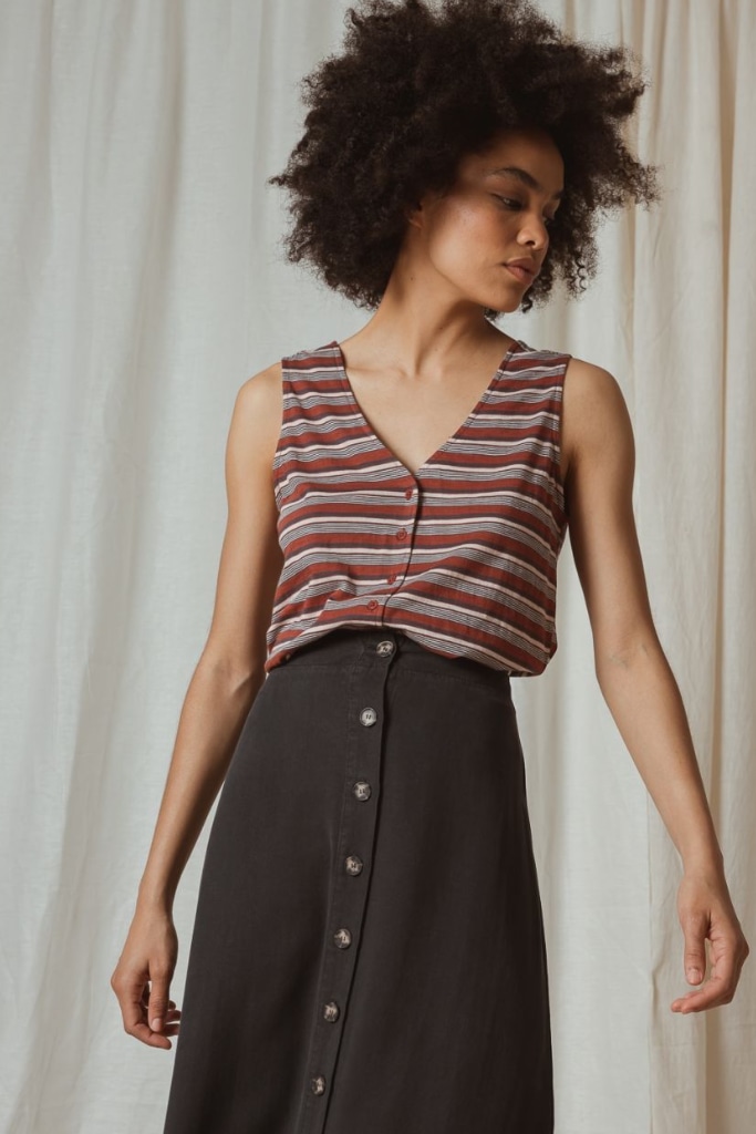 indi cold - Sukňa s gombíčkami Carbon - carbon indi cold - Sukňa s gombíčkami Carbon - carbon