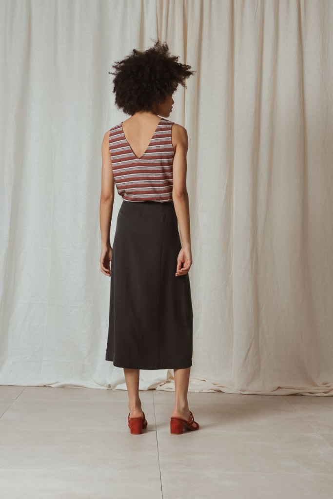 indi cold - Sukňa s gombíčkami Carbon - carbon indi cold - Sukňa s gombíčkami Carbon - carbon